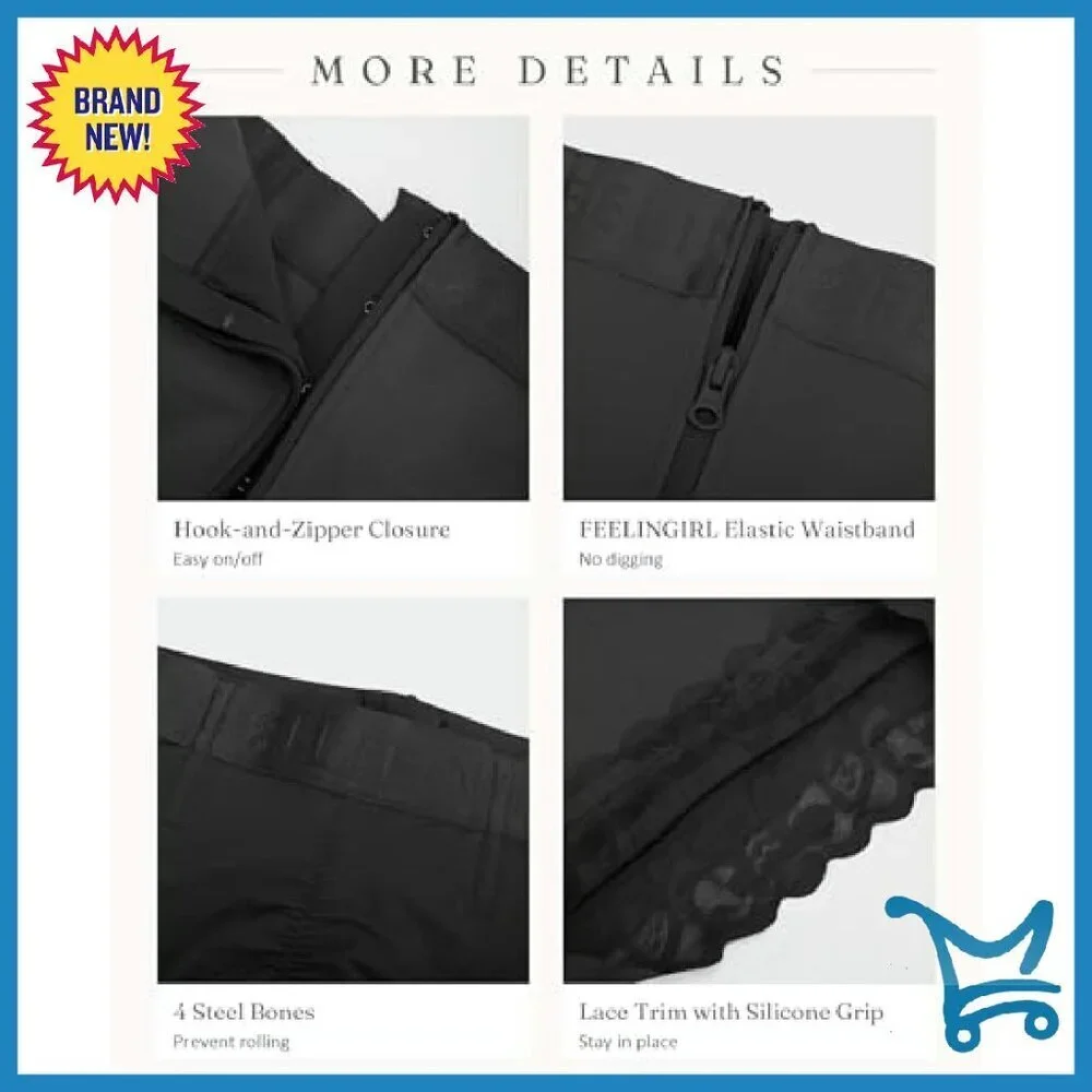 Mid-Waist Tummy Control Shapewear Shorts with Butt Lift & Zipper